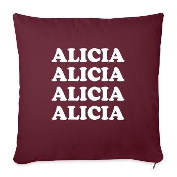 Name Alicia - Sofa pillowcase 17,3'' x 17,3'' (45 x 45 cm) - burgundy - Front
