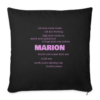 Sprüche Marion - Sofakissenbezug 45 x 45 cm - Schwarz - Vorne