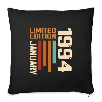 January 1994 - 1994 January Birthday Gift - Sofa pillowcase 17,3'' x 17,3'' (45 x 45 cm) - black - Front