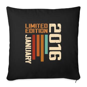 January 2016 - 2016 January Birthday Gift - Sofa pillowcase 17,3'' x 17,3'' (45 x 45 cm) - black - Front