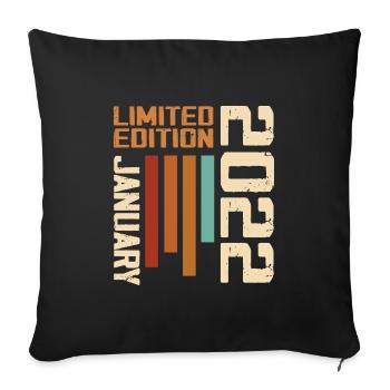 January 2022 - 2022 January Birthday Gift - Sofa pillowcase 17,3'' x 17,3'' (45 x 45 cm) - black - Front