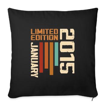January 2015 - 2015 January Birthday Gift - Sofa pillowcase 17,3'' x 17,3'' (45 x 45 cm) - black - Front