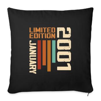 January 2001 - 2001 January Birthday Gift - Sofa pillowcase 17,3'' x 17,3'' (45 x 45 cm) - black - Front