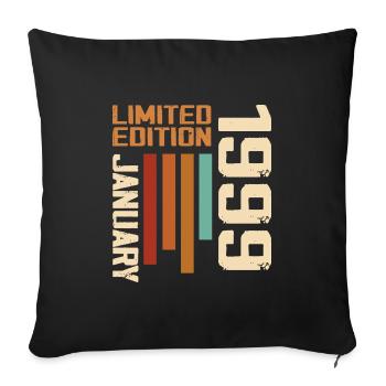 January 1999 - 1999 January Birthday Gift - Sofa pillowcase 17,3'' x 17,3'' (45 x 45 cm) - black - Front