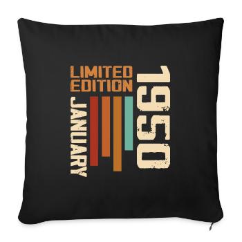 Janvier 1950 - 1950 Janvier Cadeau Anniversaire - Housse de coussin décorative 45 x 45 cm - noir - Devant