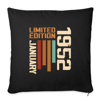 Janvier 1952 - 1952 Janvier Cadeau Anniversaire - Housse de coussin décorative 45 x 45 cm - noir - Devant
