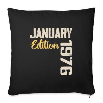 Cadeau D'anniversaire Nées En Janvier 1976 - 1976 - Housse de coussin décorative 45 x 45 cm - noir - Devant