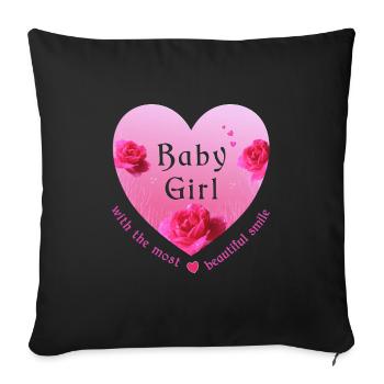 Bébé - Housse de coussin décorative 45 x 45 cm - noir - Devant