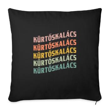 Conception de polices Kürtőskalács - Housse de coussin décorative 45 x 45 cm - noir - Devant
