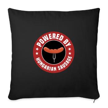Supported by Hungarian sausage - Sofa pillowcase 17,3'' x 17,3'' (45 x 45 cm) - black - Front