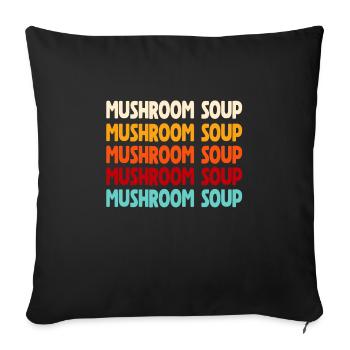 Police de soupe aux champignons - Housse de coussin décorative 45 x 45 cm - noir - Devant