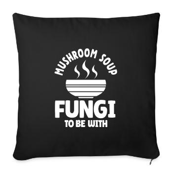 Tenue de soupe aux champignons drôle - Housse de coussin décorative 45 x 45 cm - noir - Devant