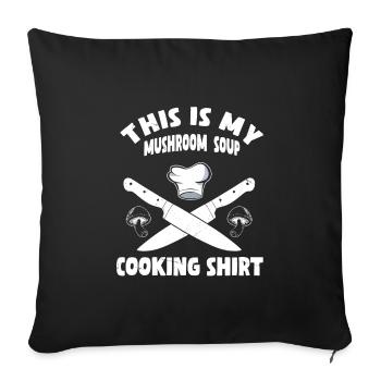 Soupe aux champignons - Housse de coussin décorative 45 x 45 cm - noir - Devant