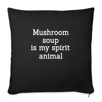 Soupe aux champignons - Housse de coussin décorative 45 x 45 cm - noir - Devant