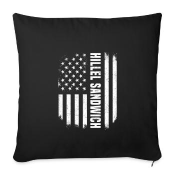 USA Flag Hillel Sandwich Design - Sofa pillowcase 17,3'' x 17,3'' (45 x 45 cm) - black - Front