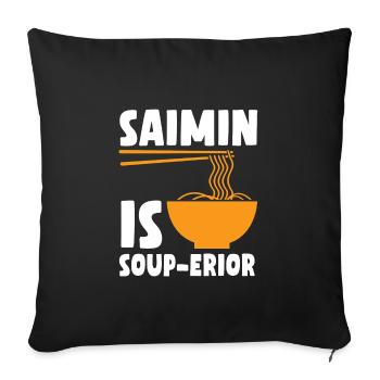Saimin est soupe-erior - Housse de coussin décorative 45 x 45 cm - noir - Devant