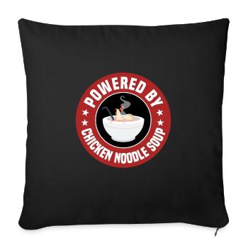 Powered By Chicken Noodle Soup - Sofa pillowcase 17,3'' x 17,3'' (45 x 45 cm) - black - Front