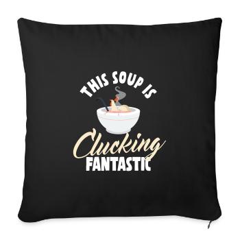 Chicken Noodle Soup Pun - Sofa pillowcase 17,3'' x 17,3'' (45 x 45 cm) - black - Front