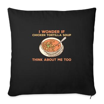 Chicken Tortilla Soup Lover - Sofa pillowcase 17,3'' x 17,3'' (45 x 45 cm) - black - Front