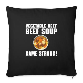 Soupe de légumes au bœuf Game Strong - Housse de coussin décorative 45 x 45 cm - noir - Devant