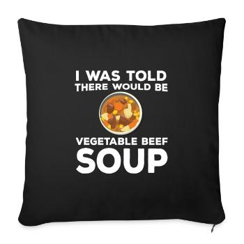 Soupe de légumes au bœuf - Housse de coussin décorative 45 x 45 cm - noir - Devant