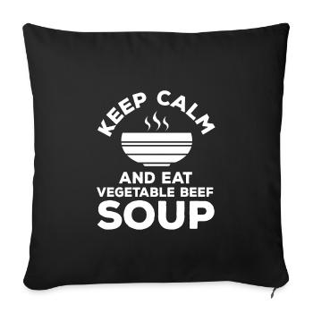 Soupe lente CGeve au bœuf - Housse de coussin décorative 45 x 45 cm - noir - Devant