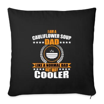 soupe de chou-fleur papa - Housse de coussin décorative 45 x 45 cm - noir - Devant