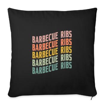 Barbecue Ribs Font - Sofa pillowcase 17,3'' x 17,3'' (45 x 45 cm) - black - Front