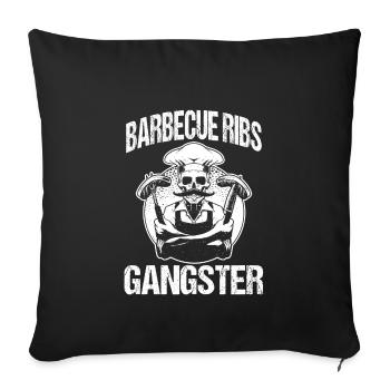 Barbecue Ribs Gangster - Sofa pillowcase 17,3'' x 17,3'' (45 x 45 cm) - black - Front