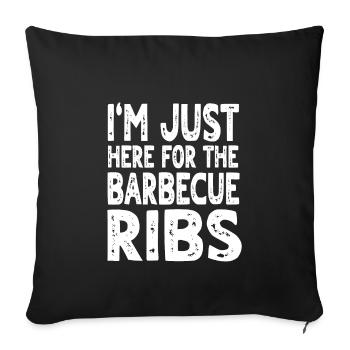 Funny Barbecue Ribs Saying - Sofa pillowcase 17,3'' x 17,3'' (45 x 45 cm) - black - Front