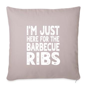 Drôle de dicton de côtes levées au barbecue - Housse de coussin décorative 45 x 45 cm - taupe clair - Devant