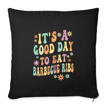 Grill rib saying - Sofa pillowcase 17,3'' x 17,3'' (45 x 45 cm) - black - Front
