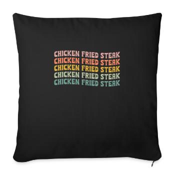 Fried Chicken Steak - Sofa pillowcase 17,3'' x 17,3'' (45 x 45 cm) - black - Front
