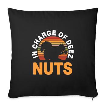 Squirrel – In Charge Of Deez Nuts - Sofa pillowcase 17,3'' x 17,3'' (45 x 45 cm) - black - Front