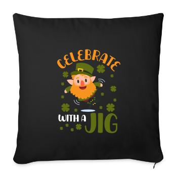 Celebrate with a dance - Sofa pillowcase 17,3'' x 17,3'' (45 x 45 cm) - black - Front