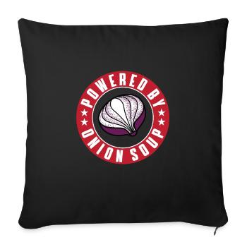 Powered By Onion Soup - Sofa pillowcase 17,3'' x 17,3'' (45 x 45 cm) - black - Front