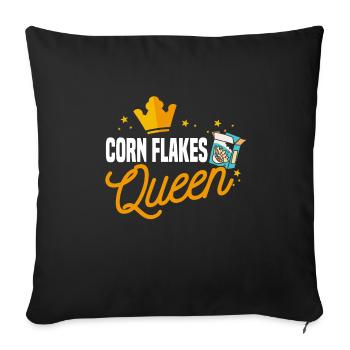 Corn Flakes Königin - Sofakissenbezug 45 x 45 cm - Schwarz - Vorne