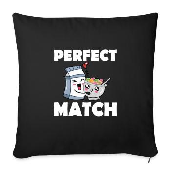 with milk and cereals - Sofa pillowcase 17,3'' x 17,3'' (45 x 45 cm) - black - Front