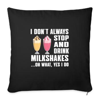 Idée cadeau Milkshake - Housse de coussin décorative 45 x 45 cm - noir - Devant