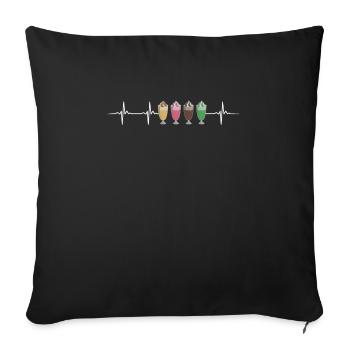 kMilkshake Battement de cœur - Housse de coussin décorative 45 x 45 cm - noir - Devant