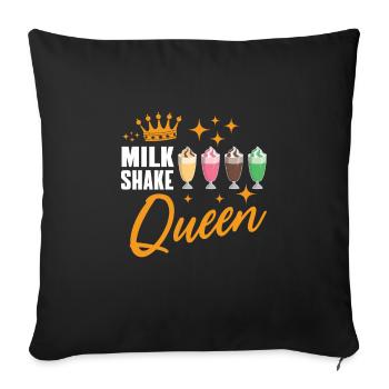Reine du milkshake - Housse de coussin décorative 45 x 45 cm - noir - Devant