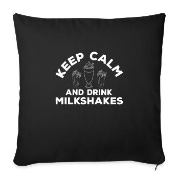 Chemise Milkshake drôle - Housse de coussin décorative 45 x 45 cm - noir - Devant