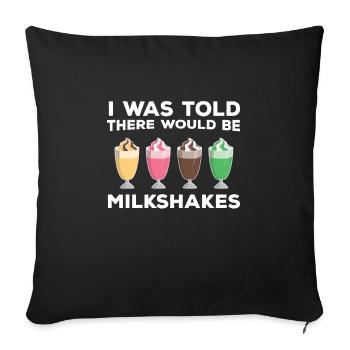 Cadeau de milkshakes drôle - Housse de coussin décorative 45 x 45 cm - noir - Devant