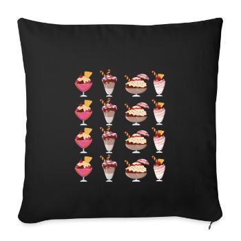 Sélection de coupes glacées - Housse de coussin décorative 45 x 45 cm - noir - Devant