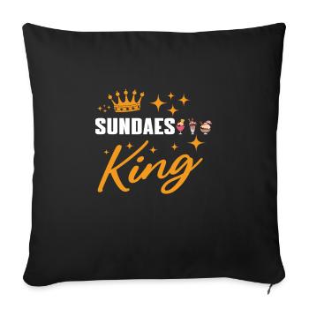 Roi du sundae à la crème glacée - Housse de coussin décorative 45 x 45 cm - noir - Devant