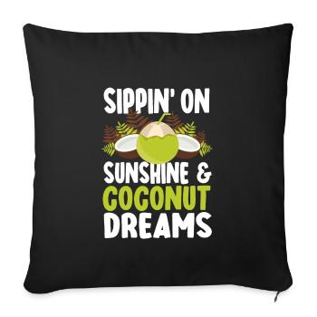 Great Coconut Saying - Sofa pillowcase 17,3'' x 17,3'' (45 x 45 cm) - black - Front