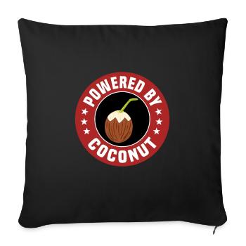 Powered by coconut - Sofa pillowcase 17,3'' x 17,3'' (45 x 45 cm) - black - Front