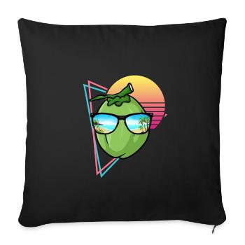 Retro Coconut Design - Sofa pillowcase 17,3'' x 17,3'' (45 x 45 cm) - black - Front