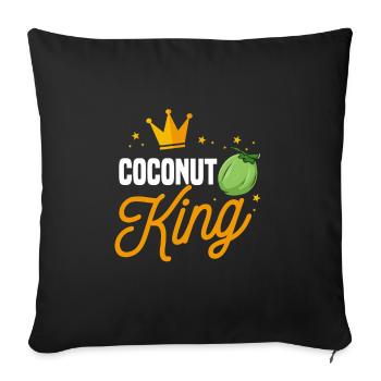 Coconut King - Sofa pillowcase 17,3'' x 17,3'' (45 x 45 cm) - black - Front