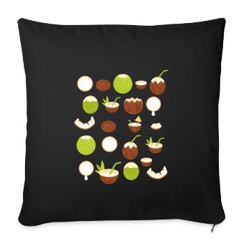 Retro Coconut Design - Sofa pillowcase 17,3'' x 17,3'' (45 x 45 cm) - black - Front